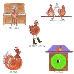 A selection of hen cards